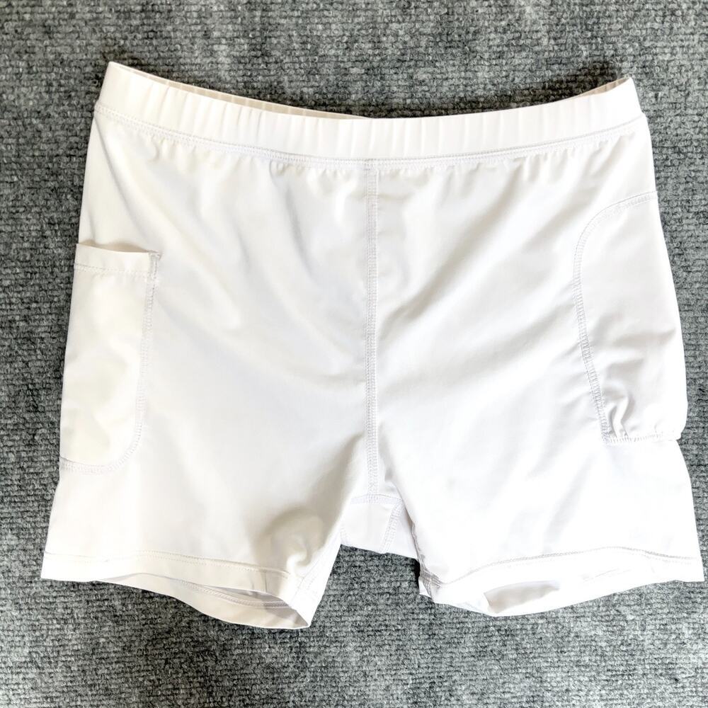 Baleaf Girls Large White Athletic Tennis Shorts Side Pockets Size Large